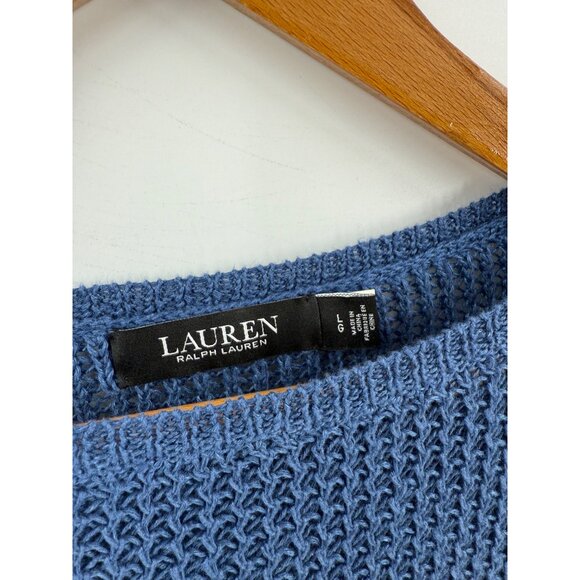 Lauren Ralph Lauren Black Label Womens 100% Linen Pullover Sweater Coastal Large - Picture 2 of 5